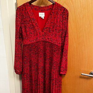 Sezane floral red dress size 38